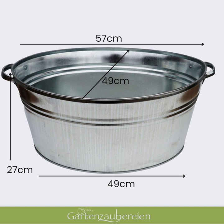 Zinkwanne oval 40 Liter mit stabilen