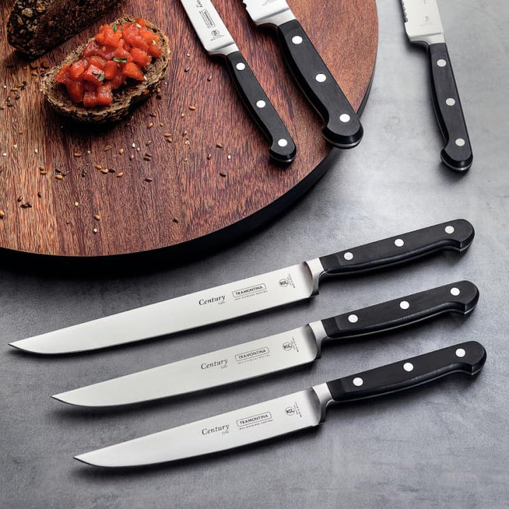Tramontina Tranchiermesser CENTURY, 20 cm, Edelstahl DIN 1.4110, schwarz, rostfrei Tranchiermesser 2