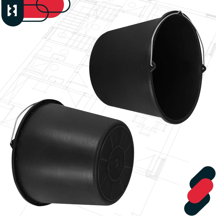 KOTARBAU 20er Set Baueimer 16L aus Kunststoff Putzeimer Mörteleimer Zementeimer Wassereimer Gartenei