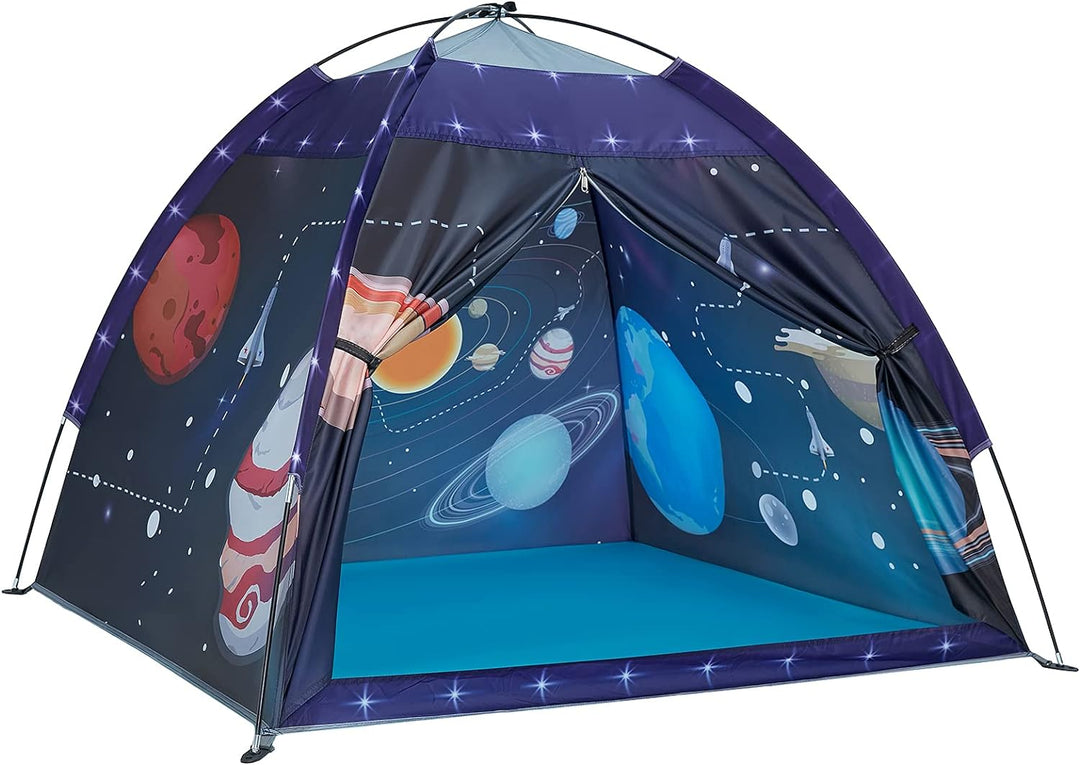 Kinderzelt, Exqline Spielzelt Kinder Zelt Drinnen und Draussen, Pop up Zelt Weltraum Planet Sonnensy