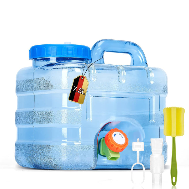 RUYI Wasserkanister mit Hahn und Schraubdeckel, Camping Wasserkanister BPA-frei Trinkwasserkanister,