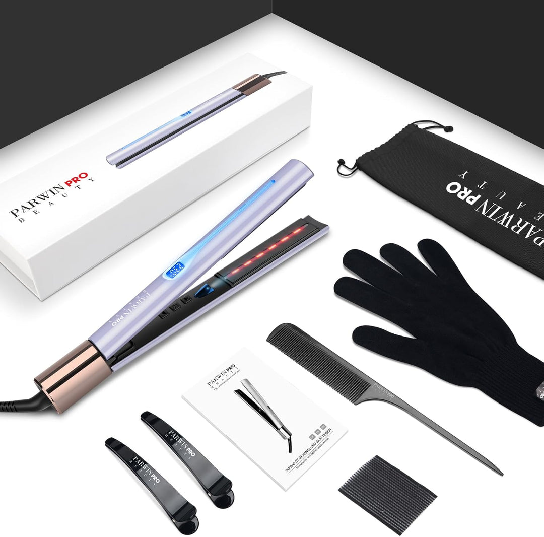 Infrarot-Ionen Haarglätter, PARWIN PRO BEAUTY 2 IN 1 Glätteisen Locken und Glätten, Infrarot- und Io