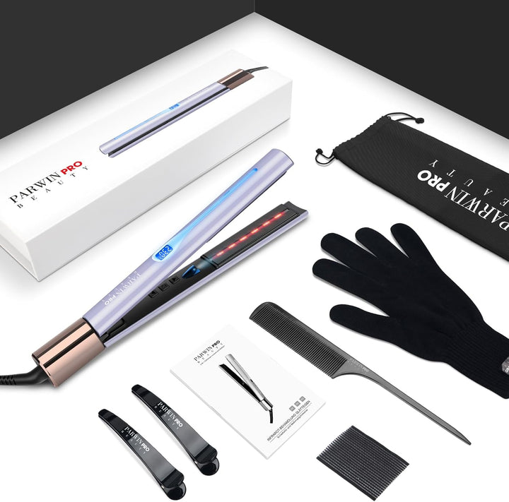 Infrarot-Ionen Haarglätter, PARWIN PRO BEAUTY 2 IN 1 Glätteisen Locken und Glätten, Infrarot- und Io