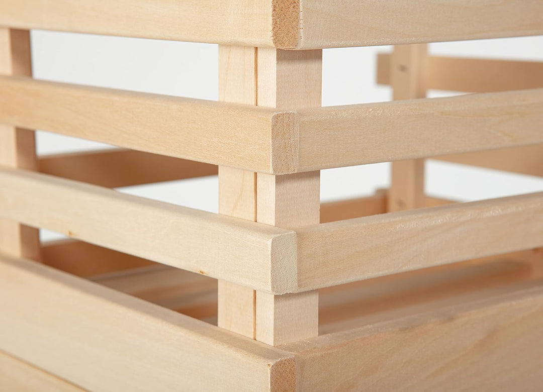 Inter Link - Holzkiste - Stapelkiste massivholz – Aufbewahrungskiste, Für Obst, Gemüse, Wein, Garten