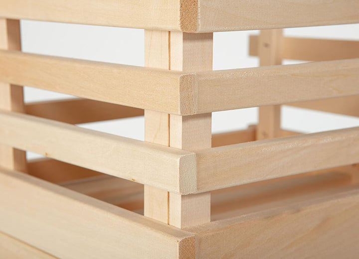 Inter Link - Holzkiste - Stapelkiste massivholz – Aufbewahrungskiste, Für Obst, Gemüse, Wein, Garten
