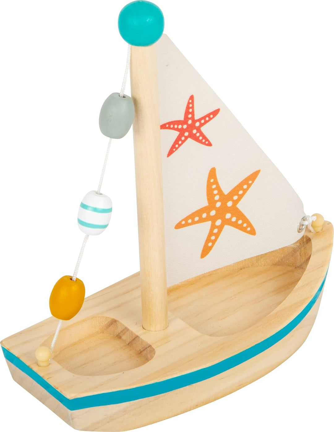 small foot Wasserspielzeug Segelboot "Seestern" aus Holz, Badespielzeug , für Kinder ab 24 Monaten,