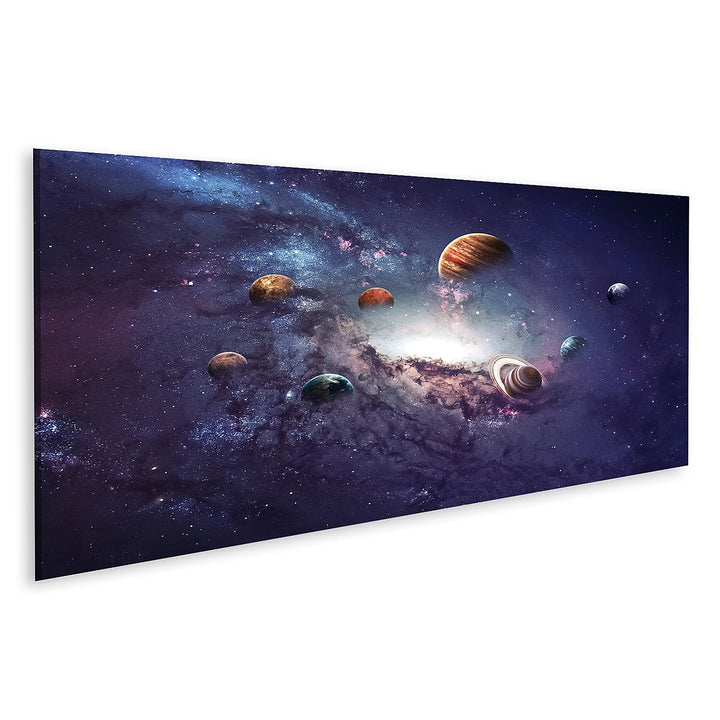 islandburner Bild auf Leinwand Planeten des Sonnensystems Bilder Wandbilder Poster Leinwand 120x40cm