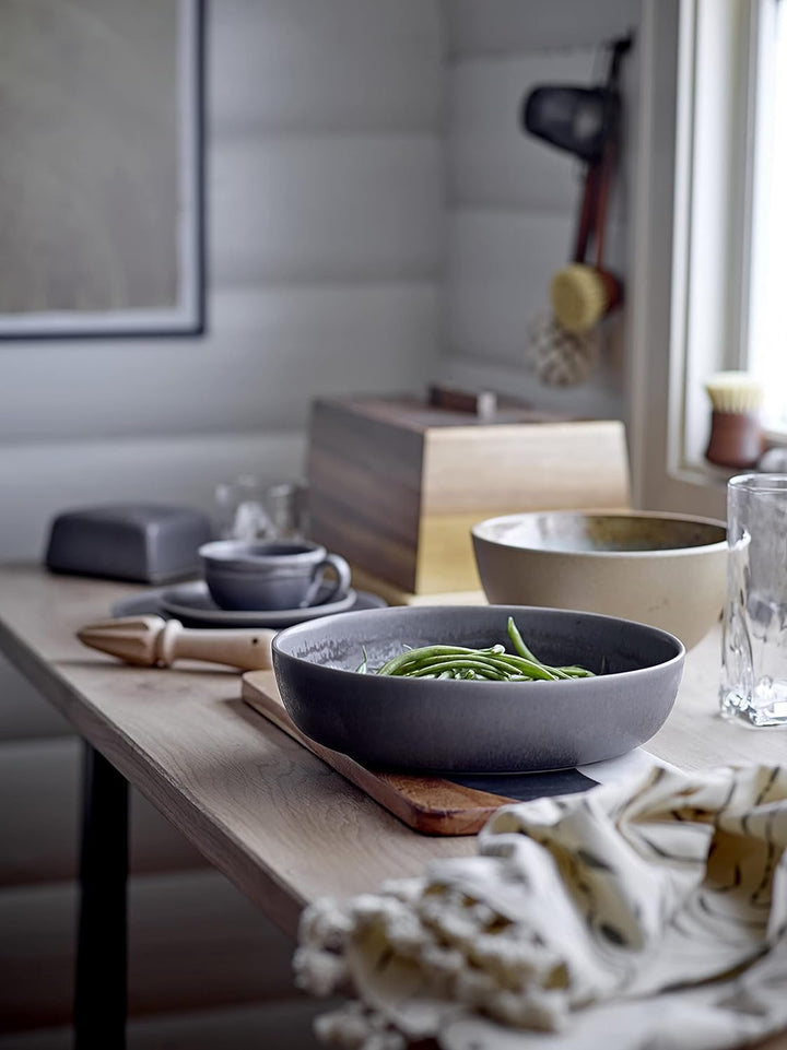 Bloomingville Butterdose Raben, grau, Keramik