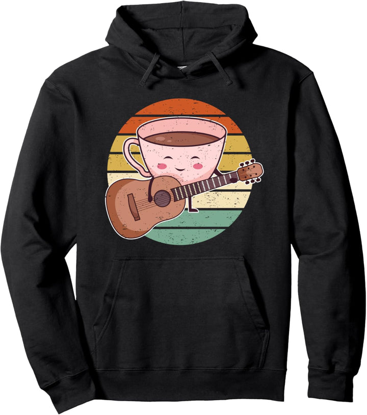 Kaffee-Tasse Gitarre Gitarrenspieler Koffein Gitarrist Pullover Hoodie
