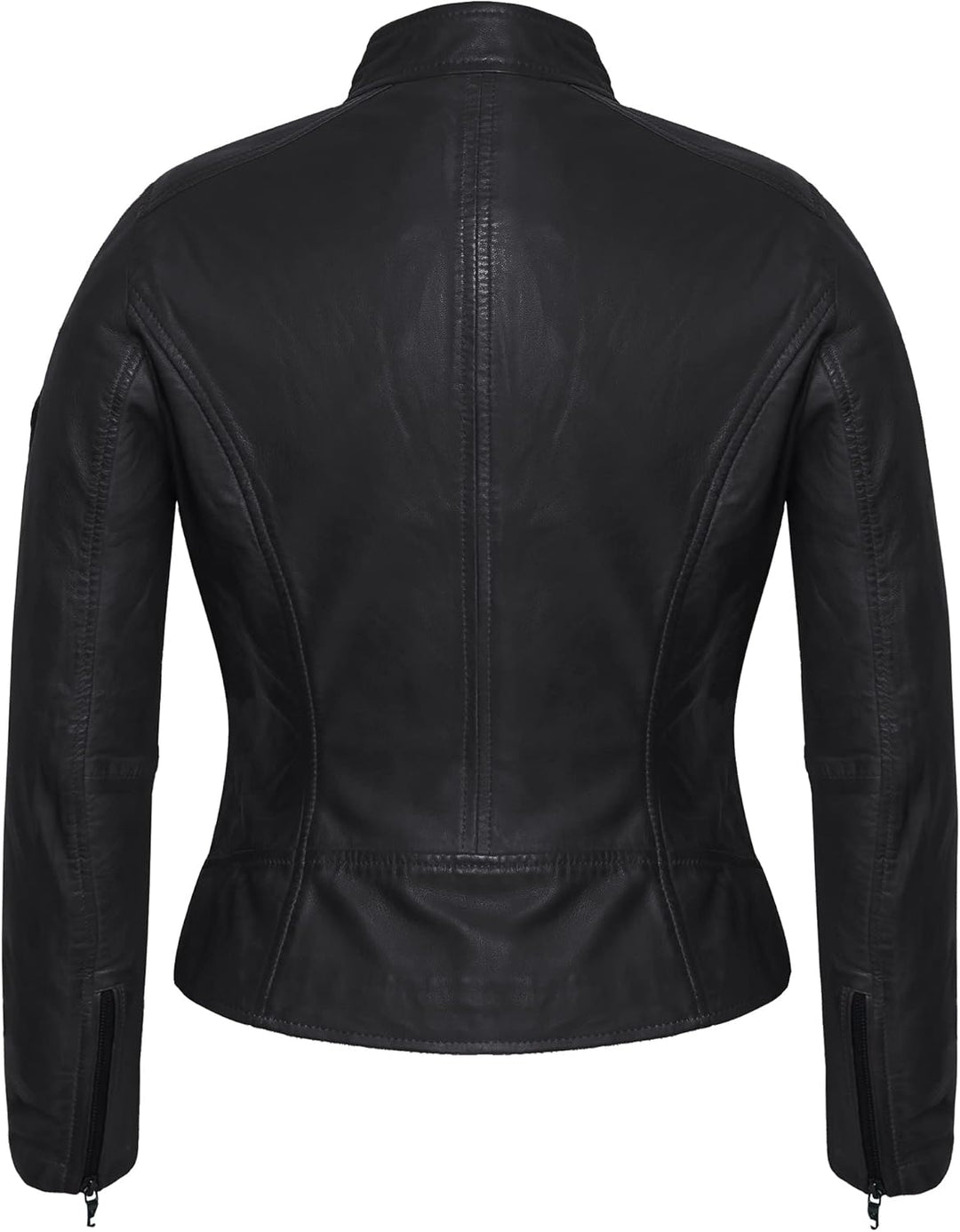 Bluepiel Damen Lederjacke KLARA Bikerjacke mit Stehkragen - Modernen Echtleder Jacke aus Lammnappa L