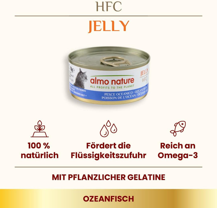 Almo Nature HFC Jelly Katzenfutter nass -Ozeanfisch 24er Pack (24 x 70g) Ozeanfisch 70 g (24er Pack)