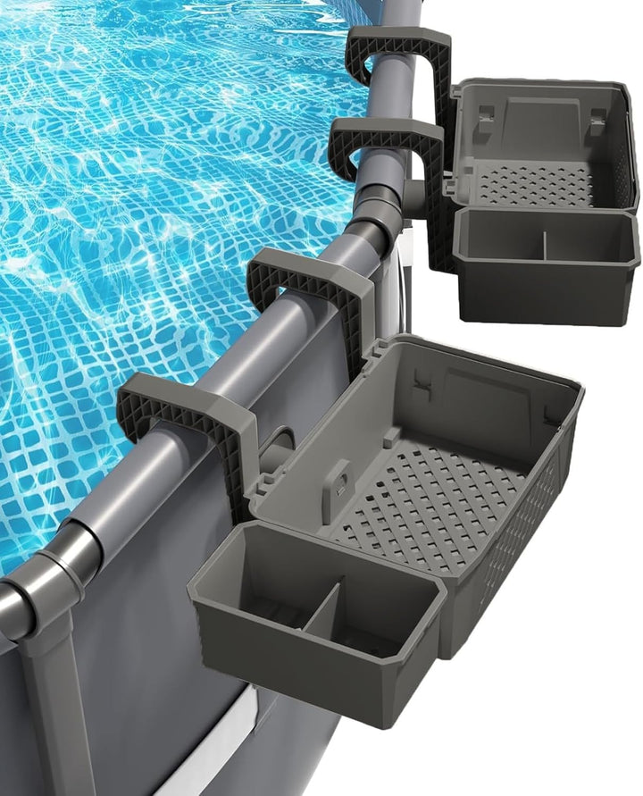Pool Aufbewahrungskorb Set inklusive Kunststoff Pool Korb Pool Getränkehalter Hot Tub Zubehör Multif