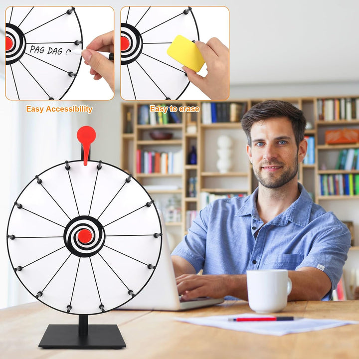 Glücksrad zum Drehen, 30cm Glücksrad zum Selbstgestalten mit 14 Slots, Roulette-Spinner des Glücks,