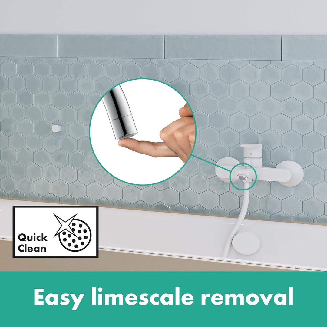 hansgrohe Wannenarmatur Talis E (Aufputz, für 2 Funktionen) Mattweiss Mattweiss Wanne, Mattweiss Wan