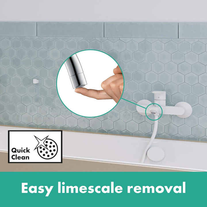 hansgrohe Wannenarmatur Talis E (Aufputz, für 2 Funktionen) Mattweiss Mattweiss Wanne, Mattweiss Wan