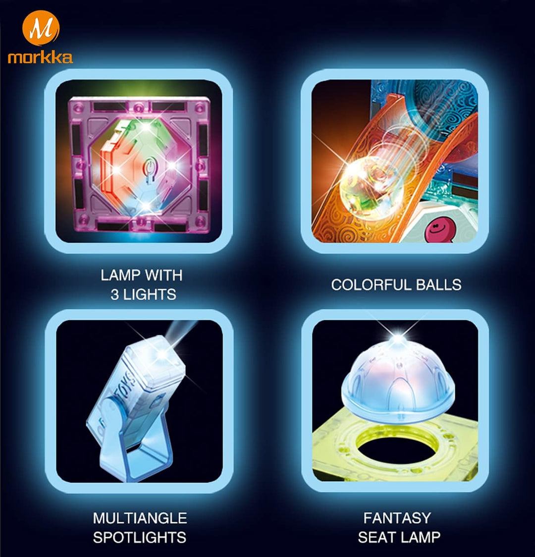 morkka Magnetische Bausteine,STEM Montessori Spielzeug für Kinder 3 4 5 6 7 8 Jahre 3D Lernspielzeug