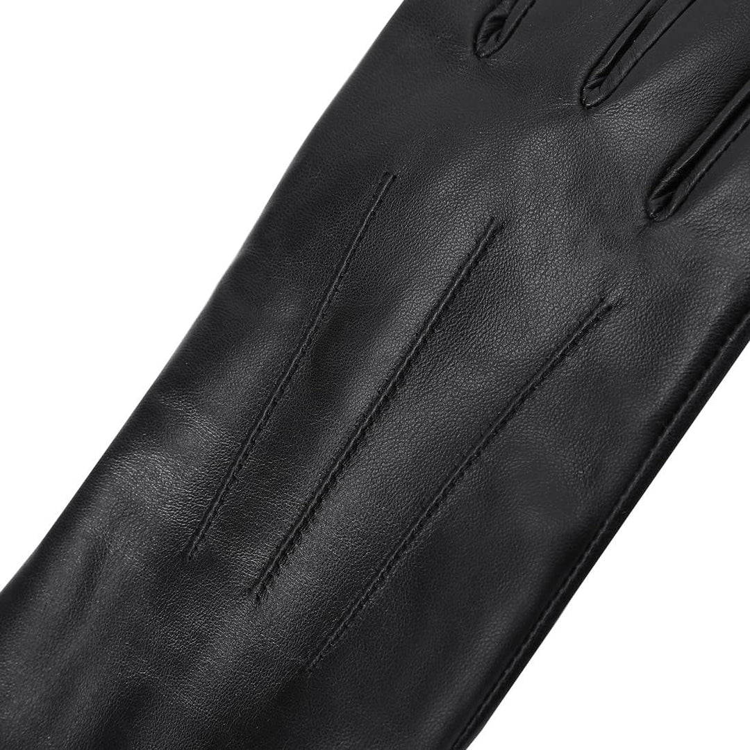 Harssidanzar Damen Lederhandschuhe Winter Warmes Kaschmirfutter Touchscreen Vintage Finished GL017EU