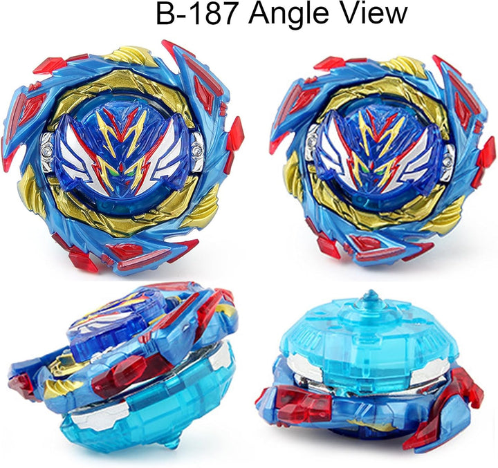 Gyros Turbo Set, 4D Metall Fusion Kampf Kreisel, Mit Battling Top Launcher, Geschenk-Sets,(B-187+B-2