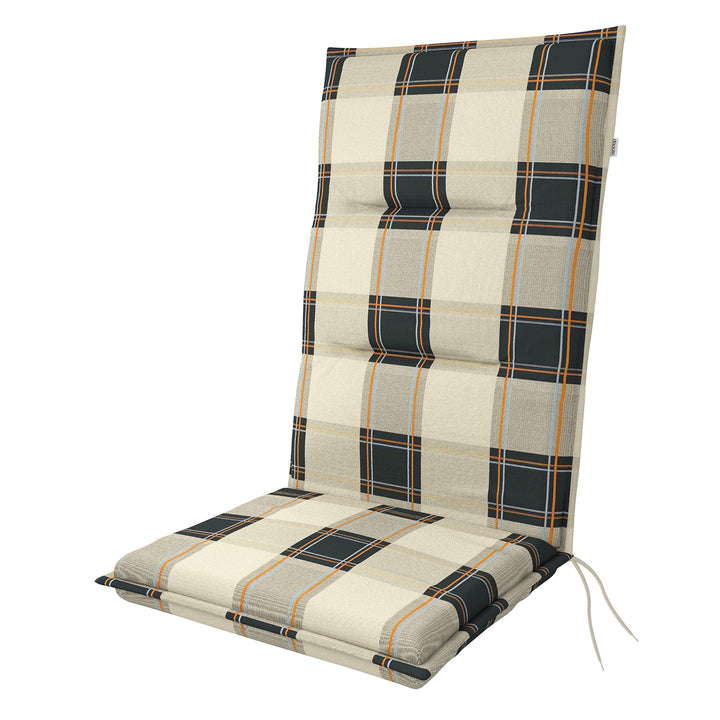 Doppler / Hochlehner Spot/Gartenstuhlauflage/Hochlehner/Beige Grau kariert/ca. 119 x 48 x 5 cm 1 Bei