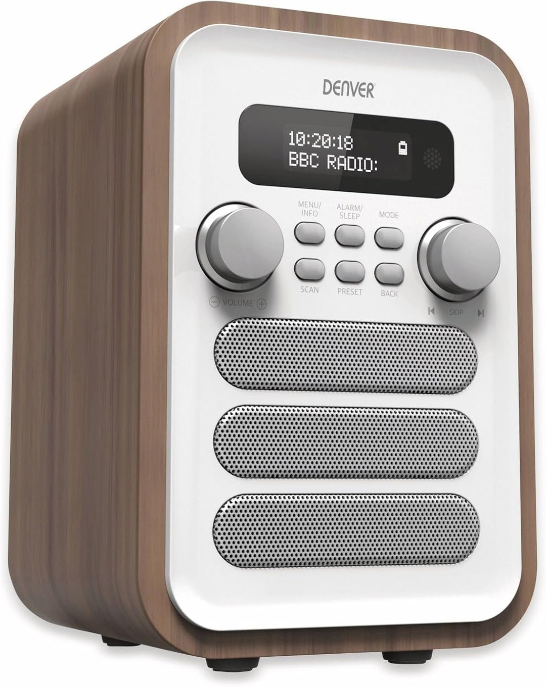 DENVER DAB-48WHITE DAB + Radio Mit integriertem FM-Radio und Bluetooth-Funktion weiss