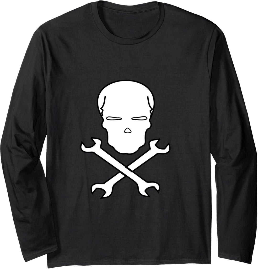 Mechaniker Schädel und gekreuzte Knochen Langarmshirt