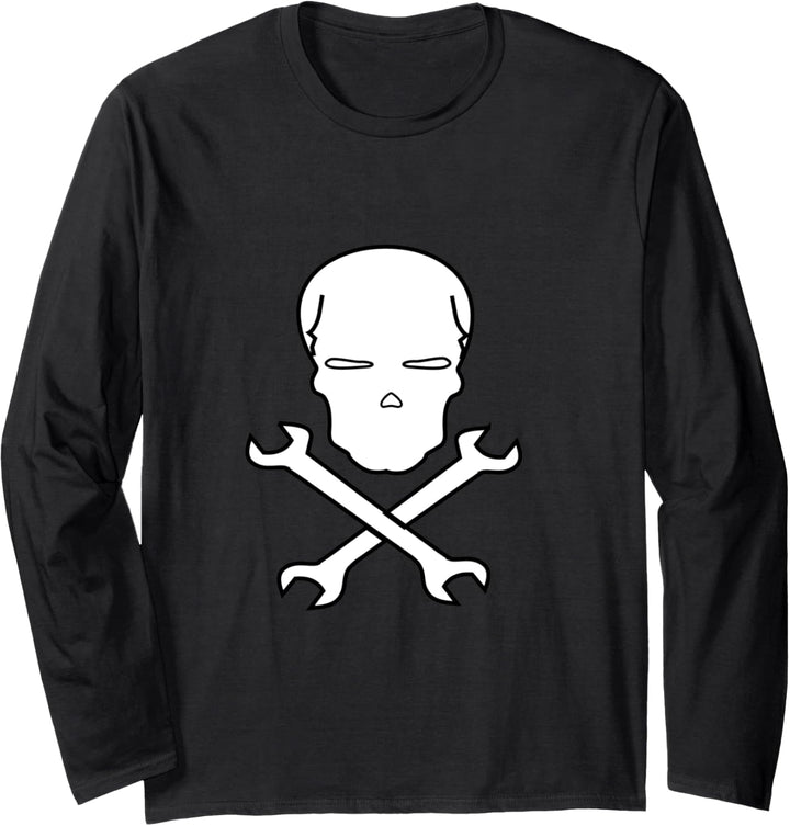 Mechaniker Schädel und gekreuzte Knochen Langarmshirt