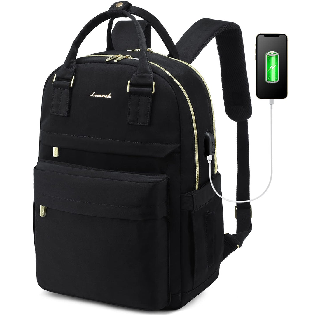 LOVEVOOK Rucksack Damen, 15,6 Zoll Laptop Rucksack Schulrucksack Mädchen Teenager mit Laptopfach, Wa