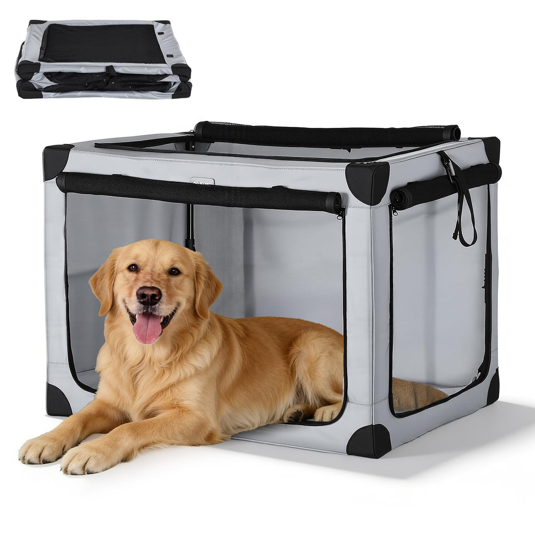 Faltbare Hundetransportbox Faltbar Zusammenklappbar | Wasserdicht Hundebox Auto mit Tür | Tragbarer