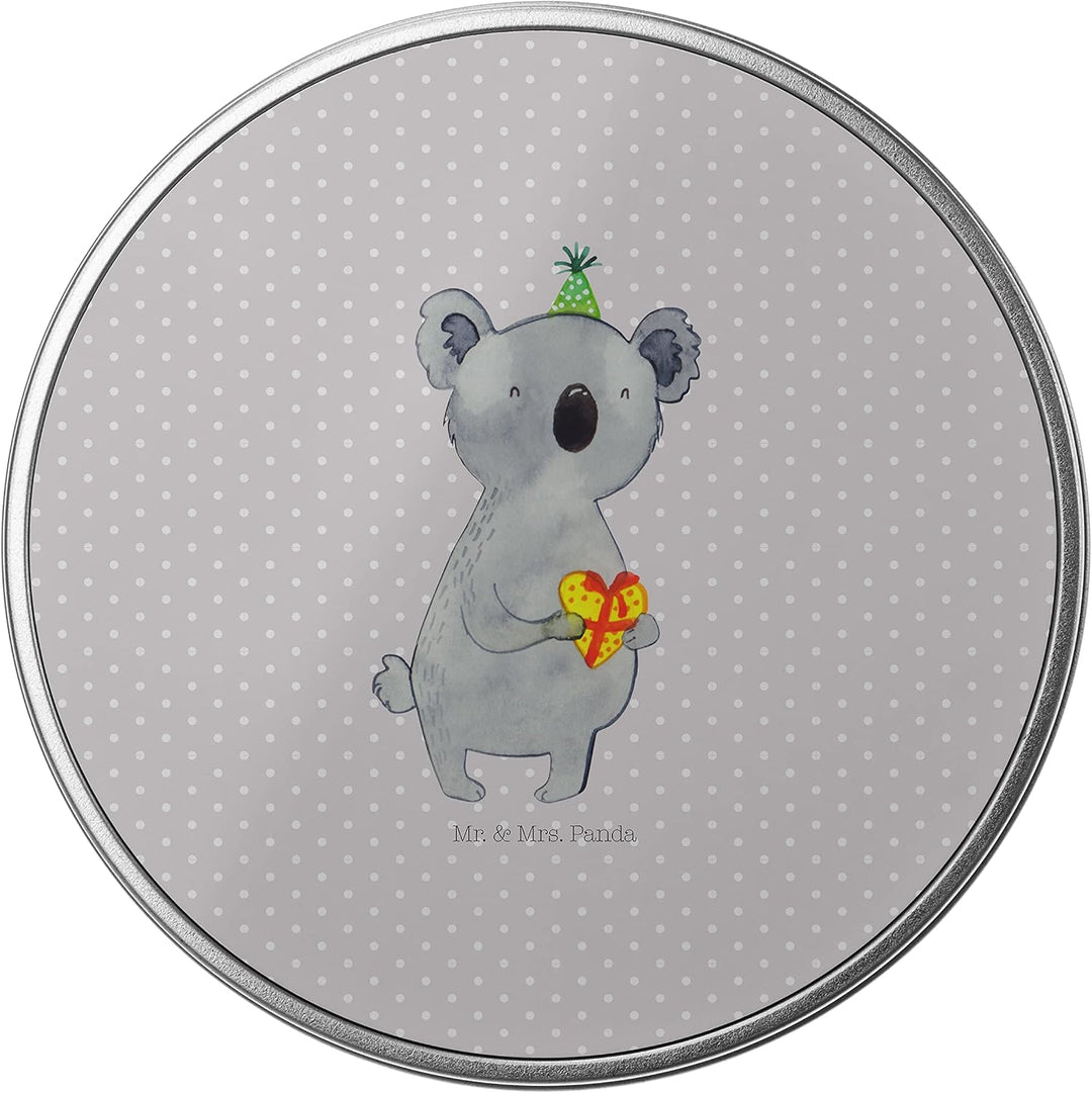 Mr. & Mrs. Panda Blechdose rund Koala Geschenk - Geburtstag, Vorratsdose, Koalabär, Metallboxen, Auf