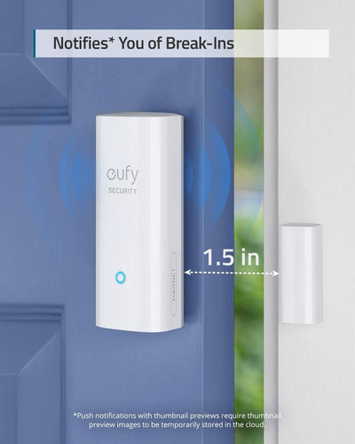 eufy Security by Anker, Haustür Sensor, Erkennt Öffnen/Schliessen von Türen & Fenstern, Sendet Alarm