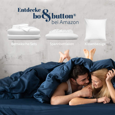 bo&button® Luxus Mako Satin Bettwäsche Set, 100% Bio Baumwolle (Long Staple 300), ALLE GRÖssEN, seid