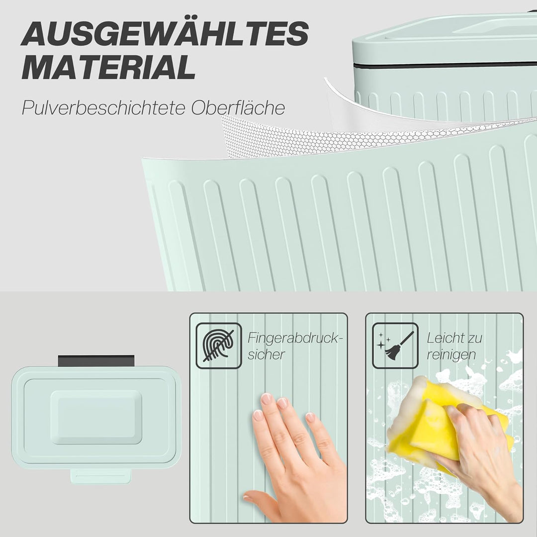 HOMCOM Mülleimer Küche 2 x 20 Liter Treteimer mit Abfallsortiersystem, Soft-Close-Deckel, Offenhalte