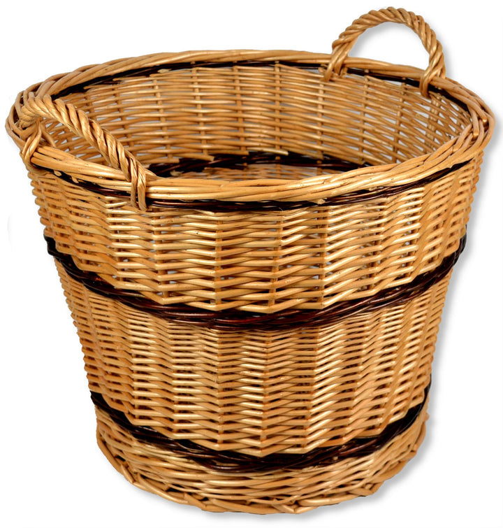 Kaminkorb in 4 Grössen WIKLER Holzkorb Kartoffelnkorb Korb Weide Kiepe Gartenkorb Erntekorb Rund (Du