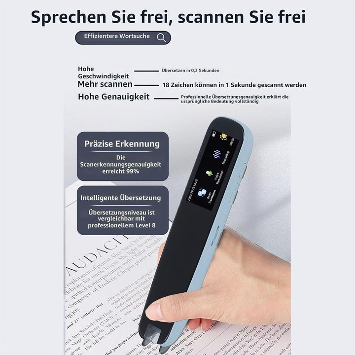 Scan Reader Pen 4 OCR Digitaler Textmarker, Übersetzer 16 GB Dict, Übersetzerstift für Hausaufgaben,