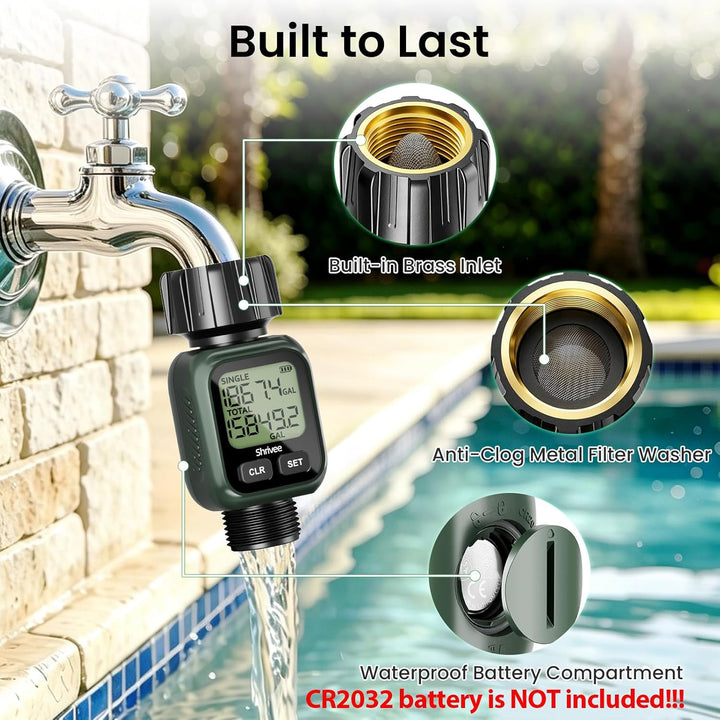 Wasserdurchflussmesser mit LCD-Display, Einzeln- und Gesamtmessung in GAL/min