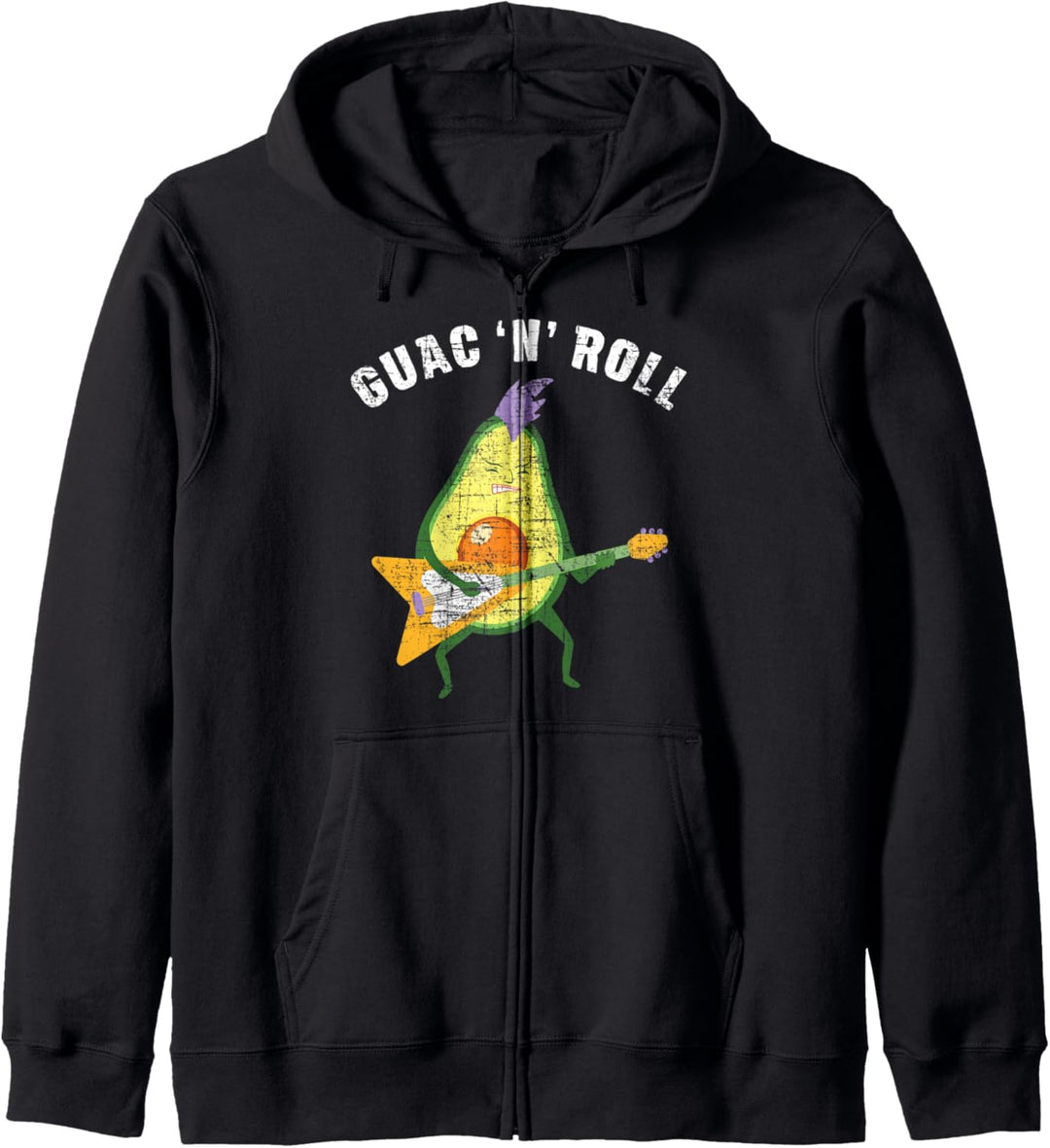 Guac N Roll - Avocado Musik Gitarre Kapuzenjacke