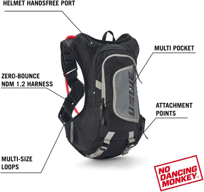 USWE Moto Hydro Hydration Pack - with Water Bladder, a High End, Bounce Free Backpack for Enduro and
