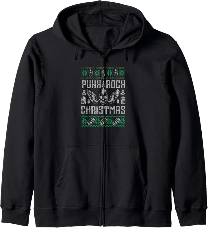 Punk Rock hässliche Grunge Urlaub Weihnachten Musik Design Kapuzenjacke