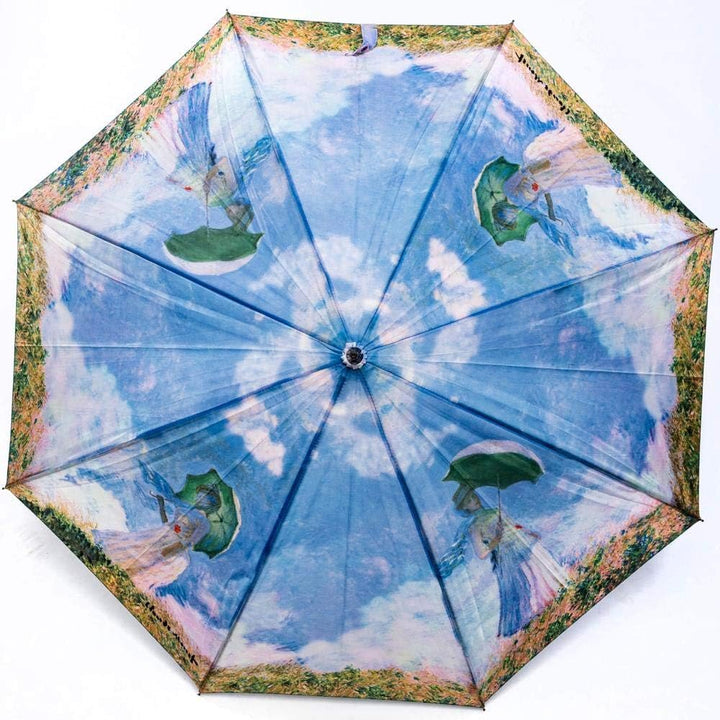 LUCKYWEATHER Regenschirm Stockschirm Damen Motiv Frau mit Sonnenschirm Auf-Automatik I Stockregensch