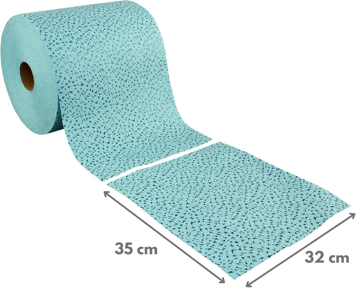 saugstarke Spezialwischtuchrolle mit 500 Abrissen | 32x36 cm | Polypropylen | perforiert | sehr nass