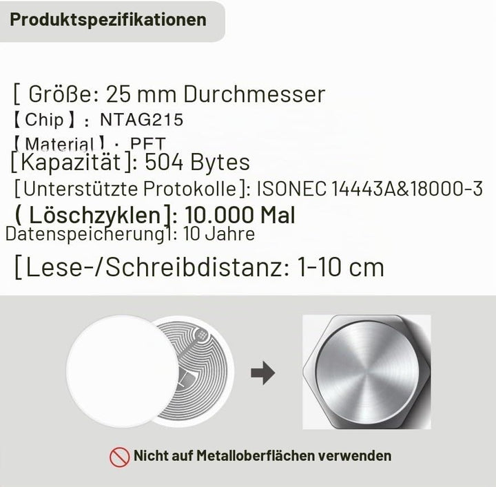 100 Stück NFC Tag Sticker NFC Sticker NFC Smart Tags NFC Aufkleber NFC 215 Tag Ntag215 NFC Tag Aufkl