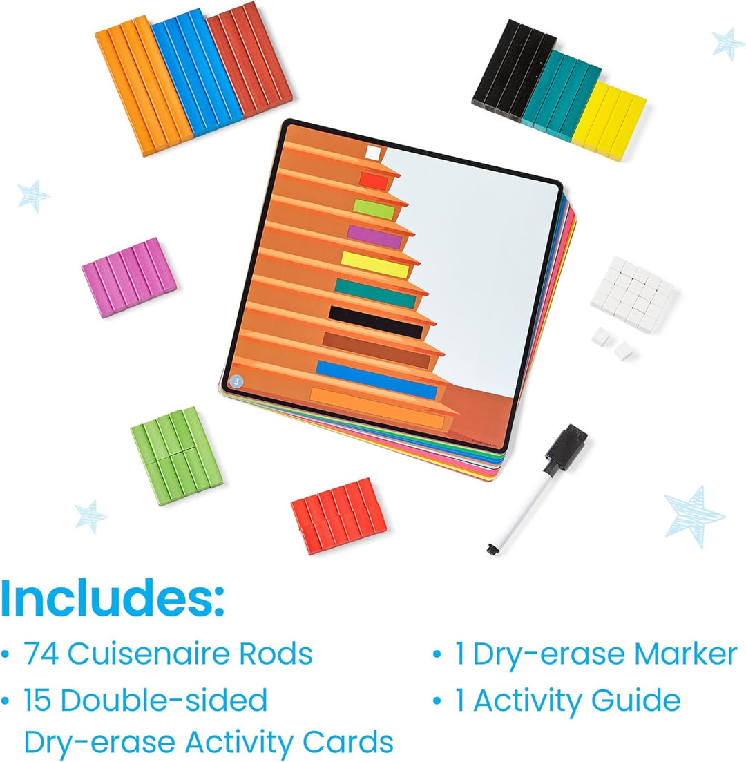 Cuisenaire-Stäbe Mathe-Set, Alter ab 5 Jahren, Vorschulniveau, Zahlen-Stäbe, Platzwerte, Materialien