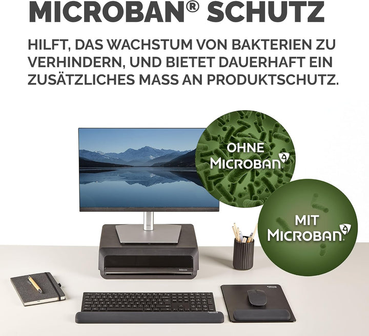 Breyta Tastatur-Handgelenkauflage – Schwarz, mit HEX Cushion Silikonpolster für komfortable Handgele