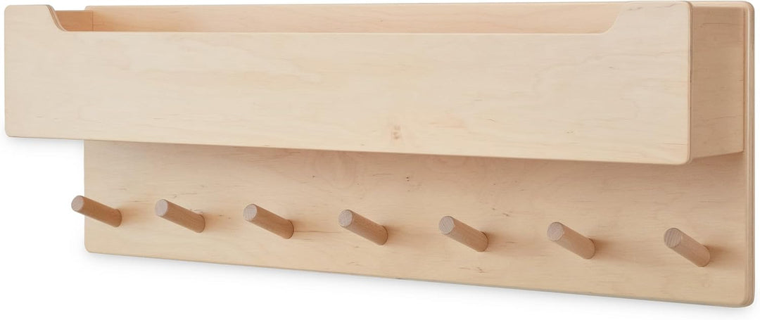 Ehrenkind® Kindergarderobe | Aus robusten Holz | Garderobe Kinder | Gross Natur Kleiderhaken Kinder
