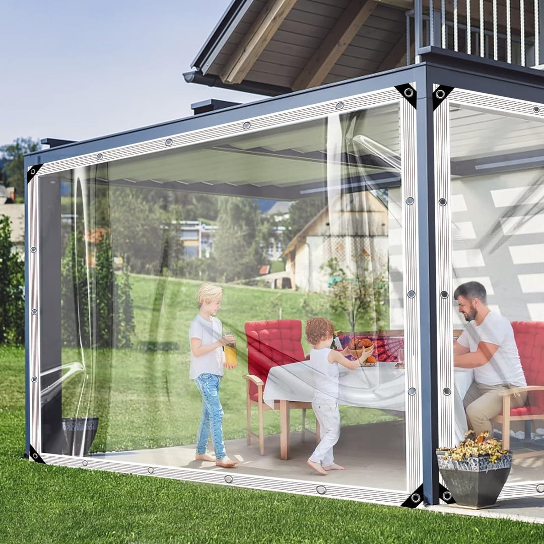 BCBIG wasserdichte Transparente PVC Plane Mit öSen FüR Garten Und Pavillon,Abdeckplane FüR Pflanzen,