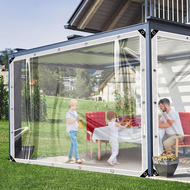 BCBIG wasserdichte Transparente PVC Plane Mit öSen FüR Garten Und Pavillon,Abdeckplane FüR Pflanzen,