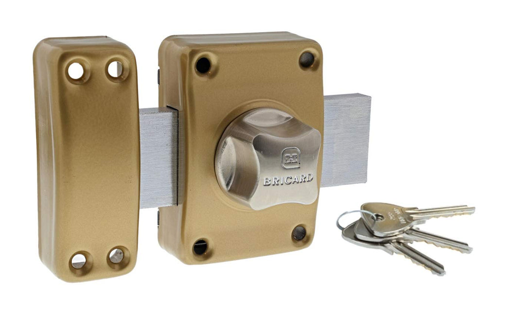 BRICARD 1953 Schloss Alpha mit Knopf Zylinder 50 mm Ø 22 Gold mit Knopf 50 mm ø 22 mm Goldfarben, mi