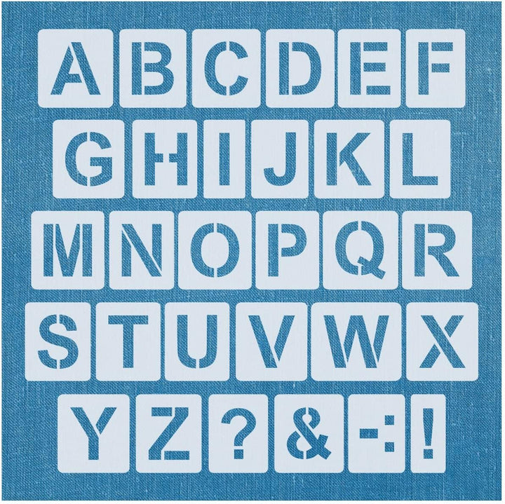 Schablonen Buchstaben gross 10cm hoch • 1 Satz Alphabet A-Z - 26 + 4 Sonderzeichen • Set Nr.04 Buchs