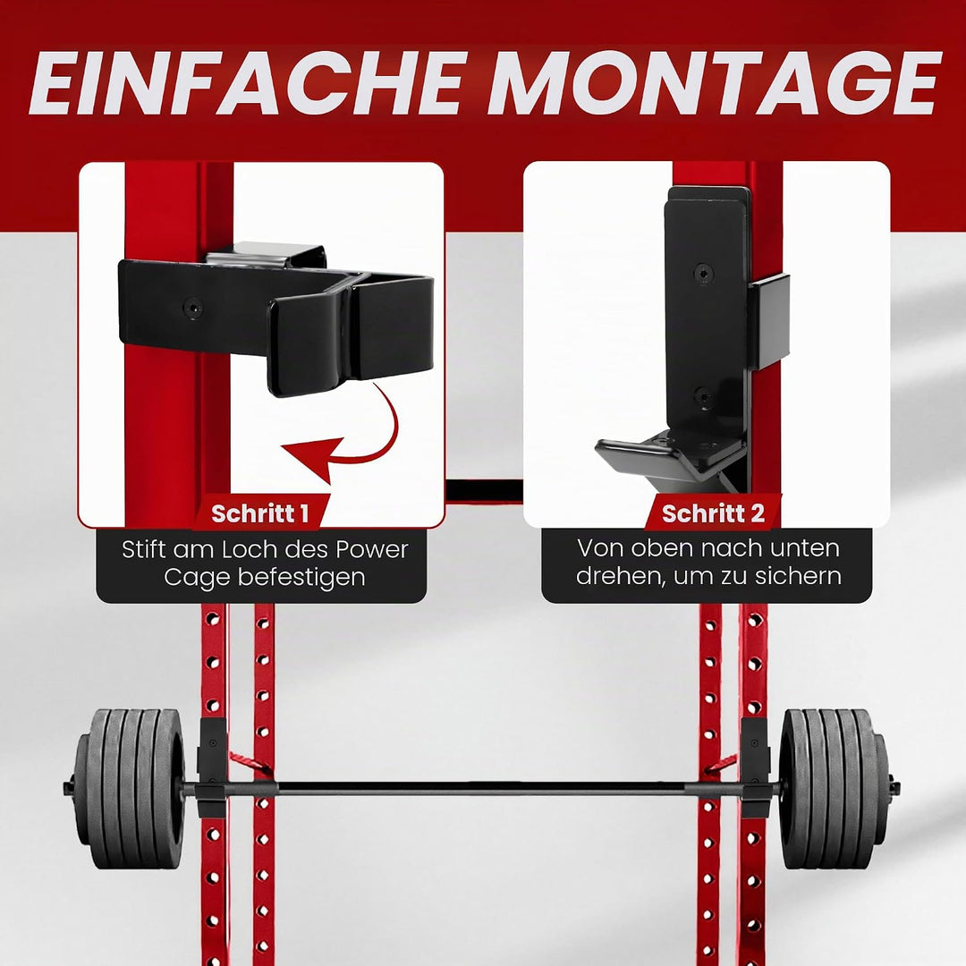 Yes4All Stahl J-Haken Squat Rack 2x2/3x3 mit schützendem UHMW-Pad - Power Rack Befestigung Barbell H