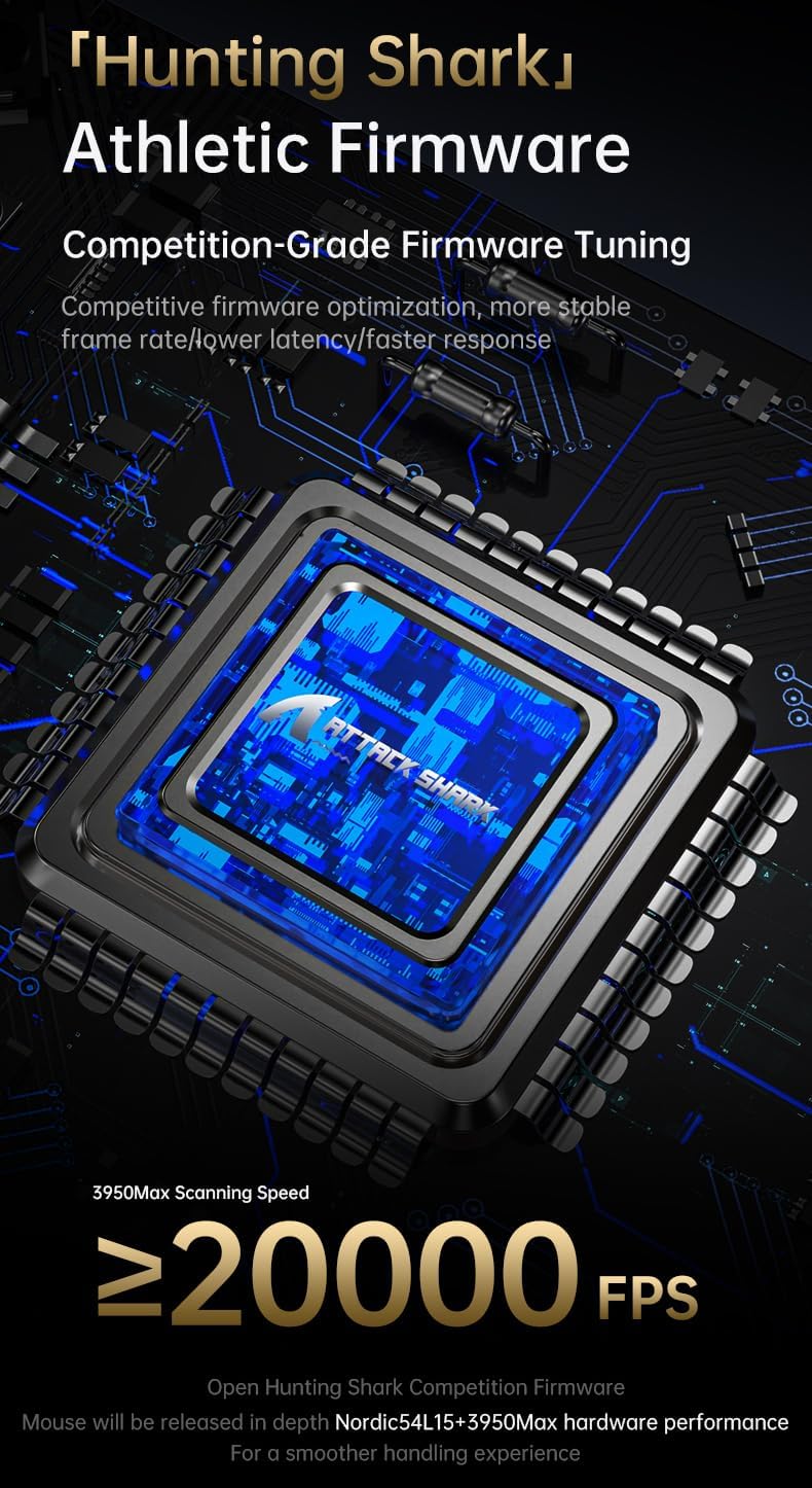 ATTACK SHARK X8 Serie Kabellose Gaming-Maus, 55–65 g Superleicht, PixArt PAW3395/3950 Sensor, BT/2.4